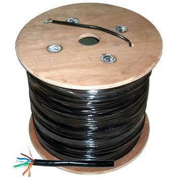 FTP CAT 5e 4*2*24 AWG Cu PE exterior+frânghie