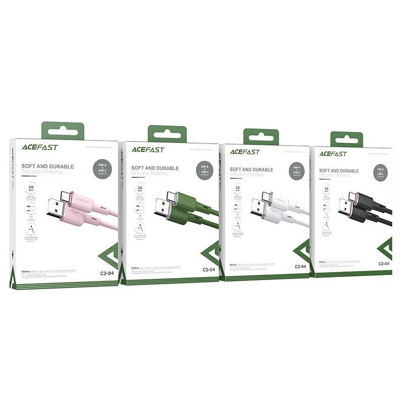 ACEFAST C2-04 USB-A to USB-C zinc alloy silicone charging data cable
