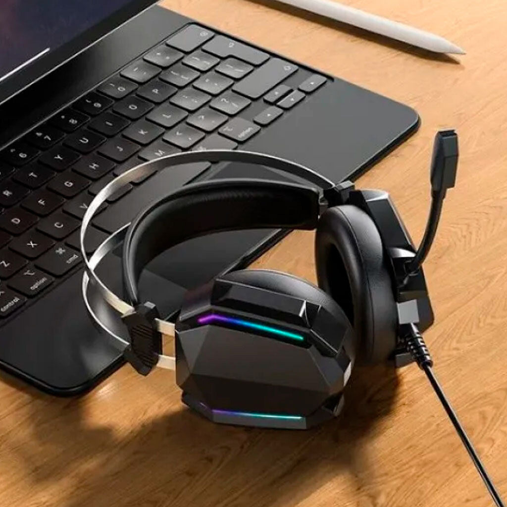 XO GE-07 Static RGB Long mic Gaming Headphones USB+Dual 3.5mm