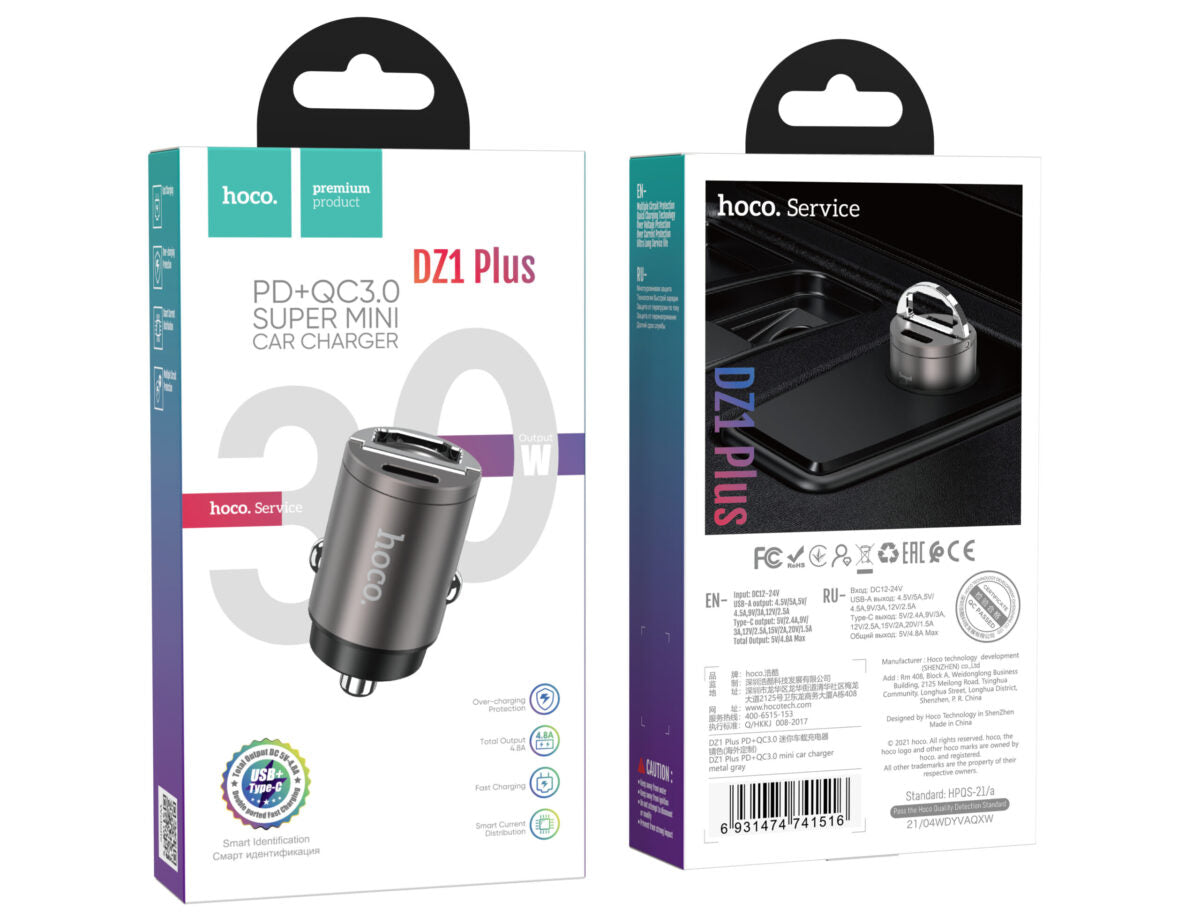 Hoco DZ1 Plus PD+QC3.0 mini car charger