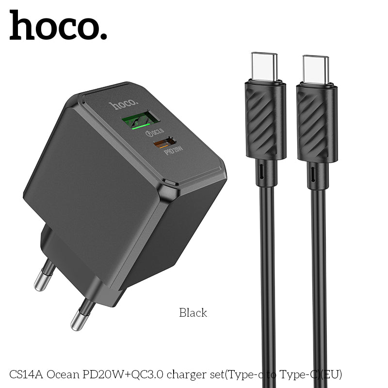 HOCO N41 Almighty PD20W+QC3.0 charger set(Type-C to Type-C)(EU)