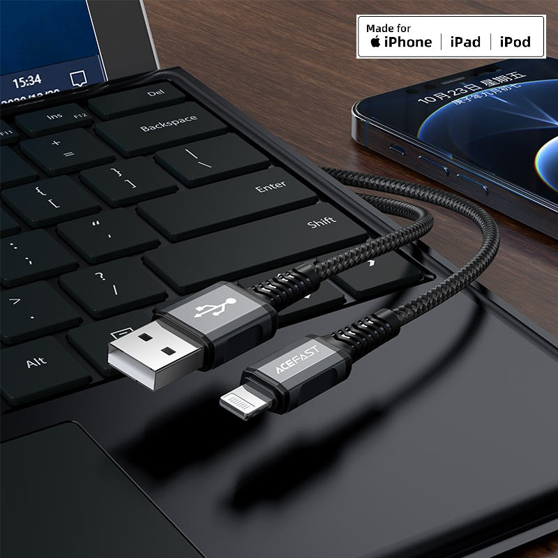 ACEFAST C1-02 USB-A to Lightning aluminum alloy charging data cable