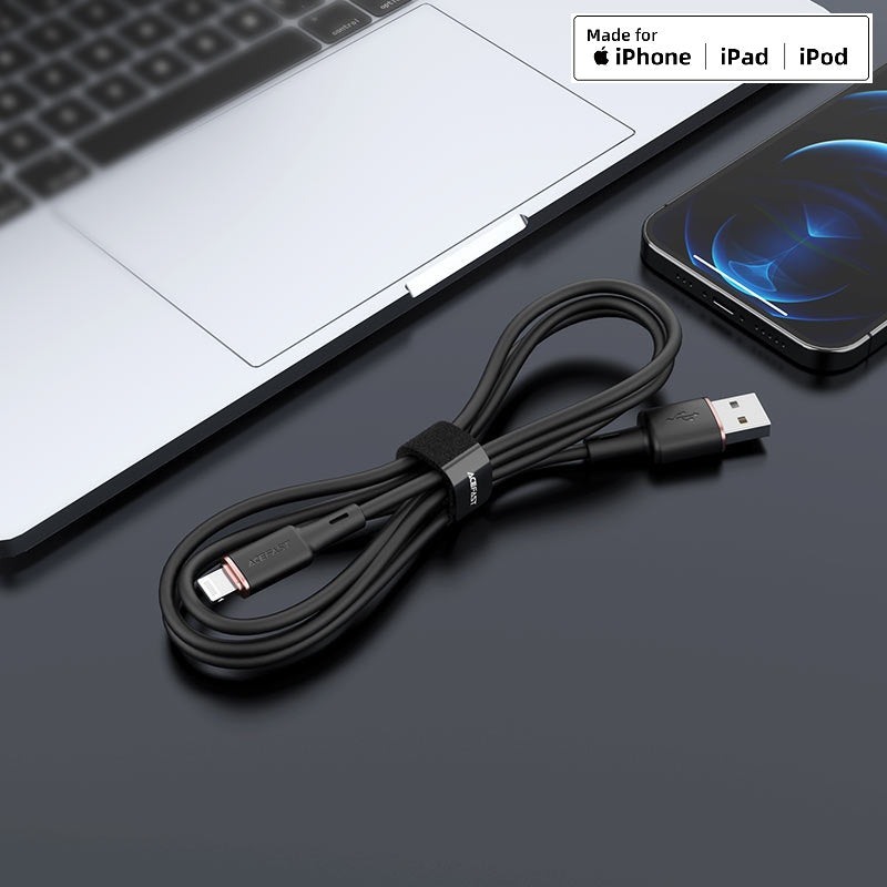 ACEFAST C2-02 USB-A to Lightning zinc alloy silicone charging data cable