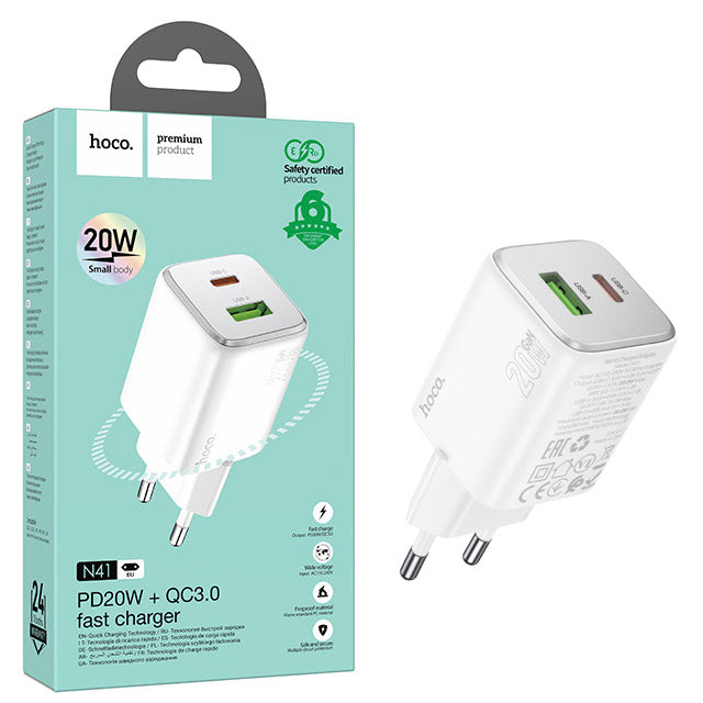 HOCO N41 Almighty PD20W+QC3.0 charger(EU)