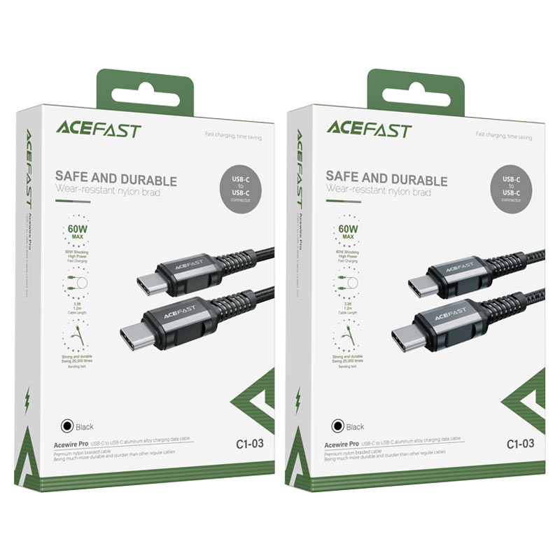 ACEFAST C1-03 USB-C to USB-C aluminum alloy charging data cable