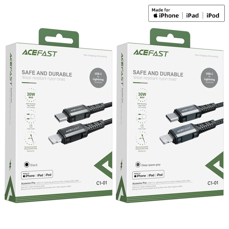 ACEFAST C1-01 USB-C to Lightning aluminum alloy charging data cable