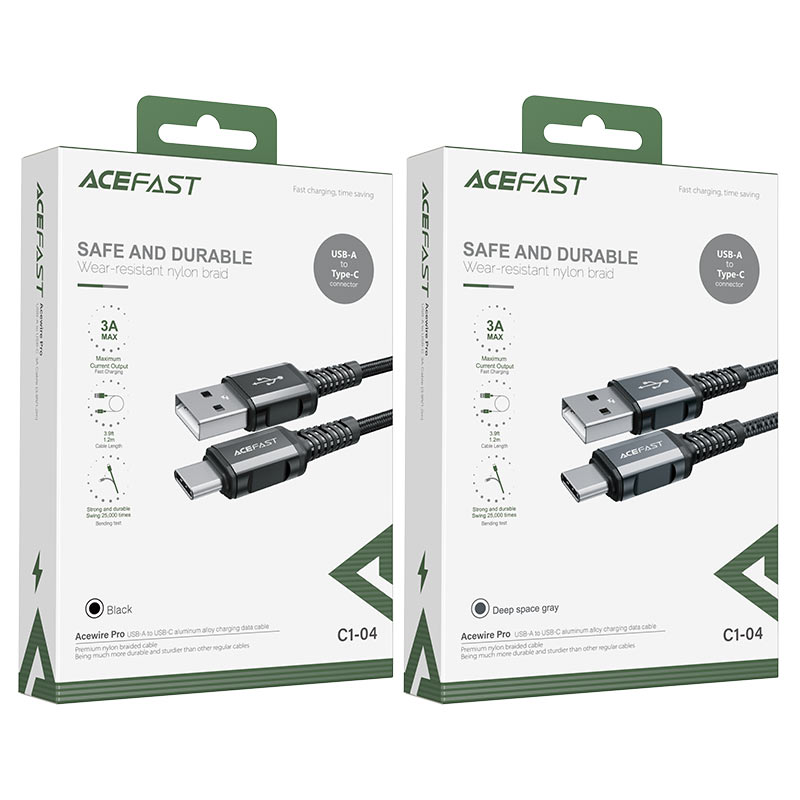 ACEFAST C1-04 USB-A to USB-C aluminum alloy charging data cable