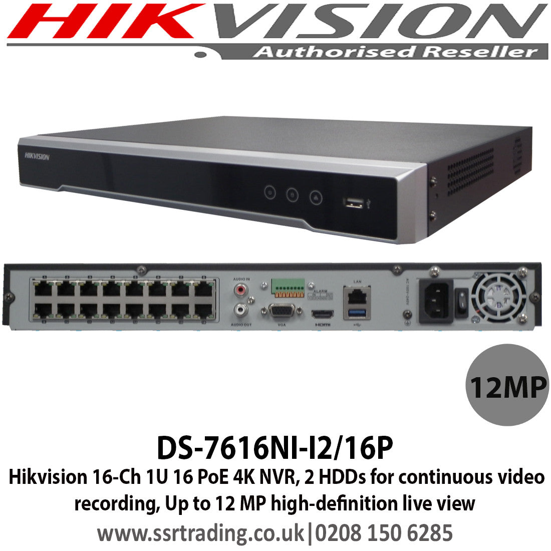 DS-7616NI-I2 NVR 16CH 4K