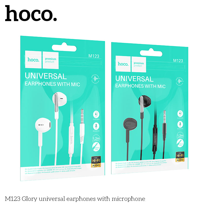 Hoco M123 Glory universal earphones with microphone